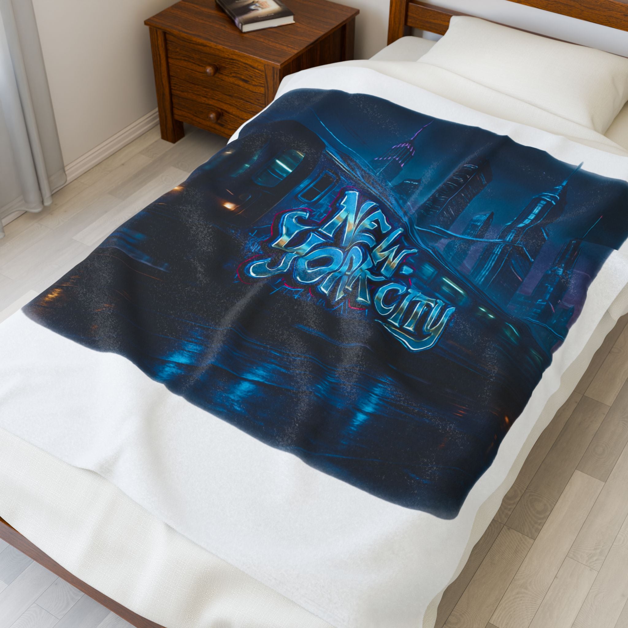 New York City Velveteen Plush Blanket - Cozy Gift for NYC Lovers, Perfect for Home Decor, Travel, or Movie Nights Printify