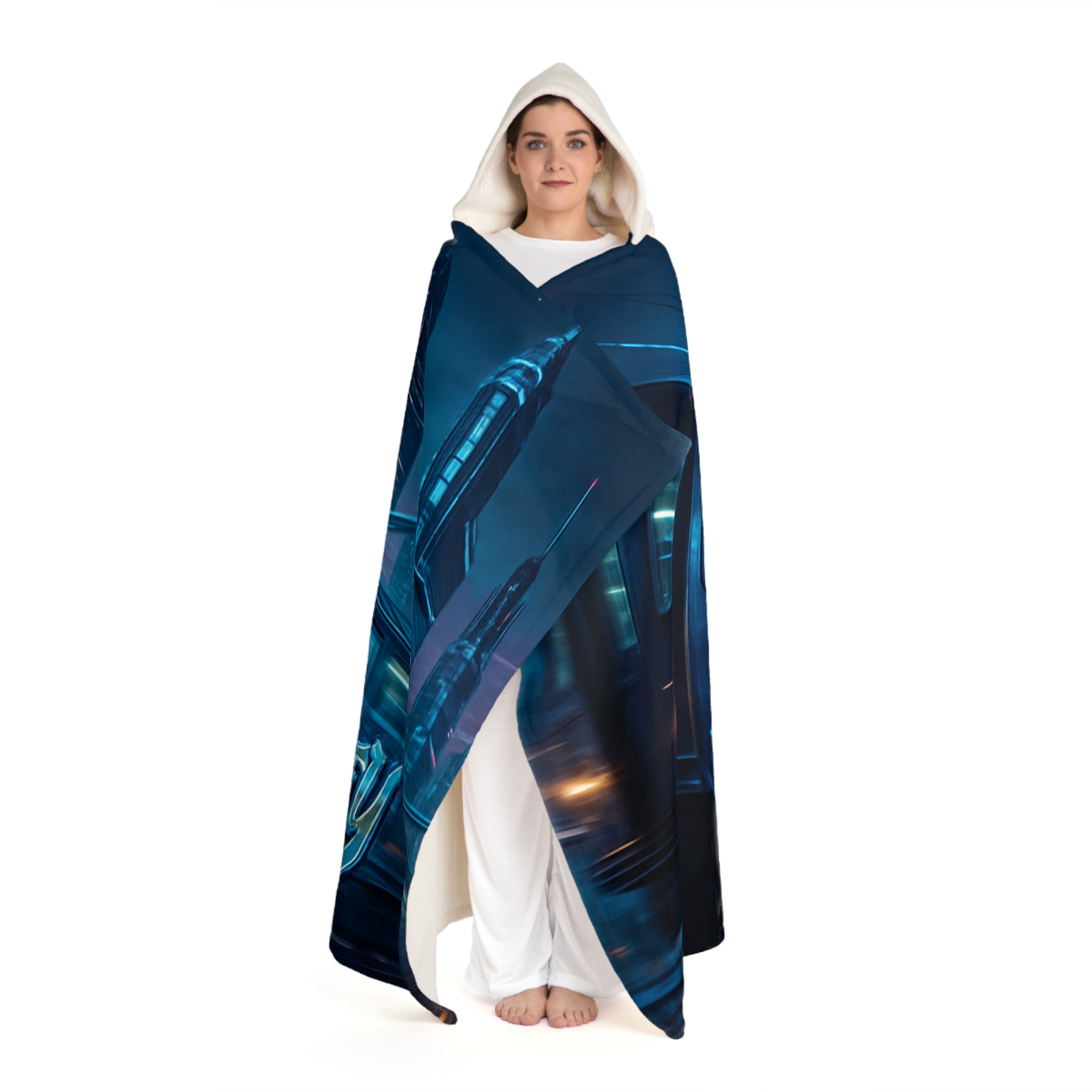 Cosy Hooded Sherpa Fleece Blanket for Ultimate Comfort, Oversized Stylish Throw, Great for Winter, Movie Nights, Snuggling, Gift for Her