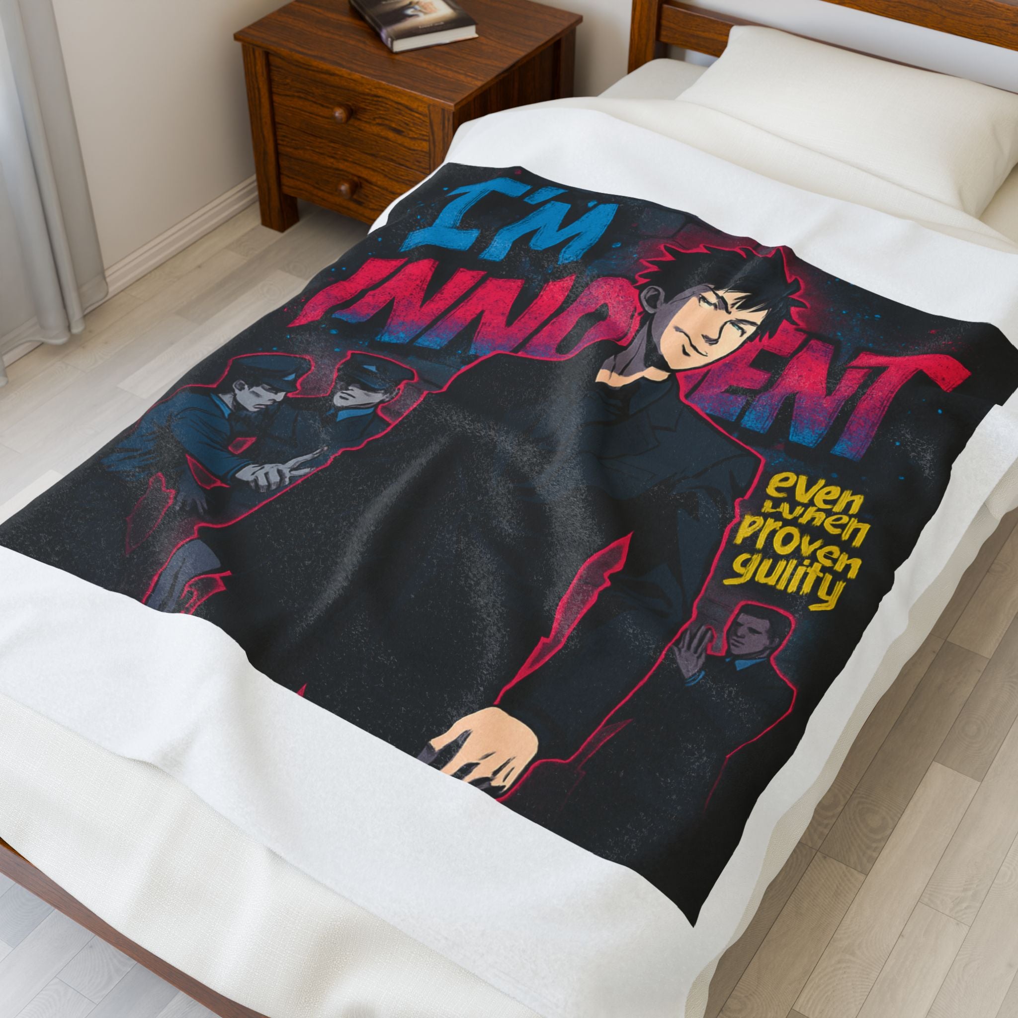 Innocent Vibes Velveteen Plush Blanket – Cozy Throw for Anime Lovers, Perfect Gift for Birthdays, Home Decor, Relaxation