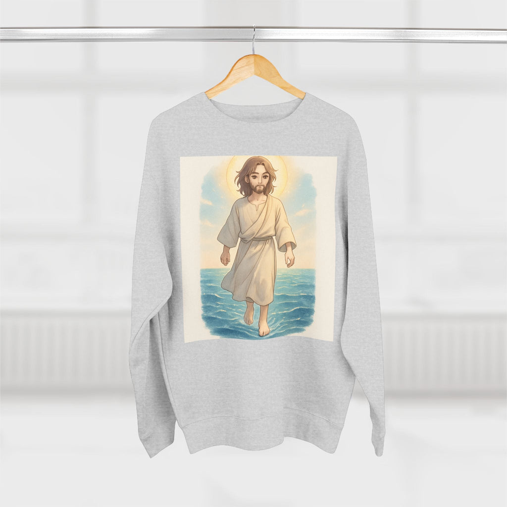 Inspirational Unisex Crewneck Sweatshirt with Jesus and Psalm 23 Design - Faith-Based Apparel for Comfort and Spirituality, Religious [...] Printify
