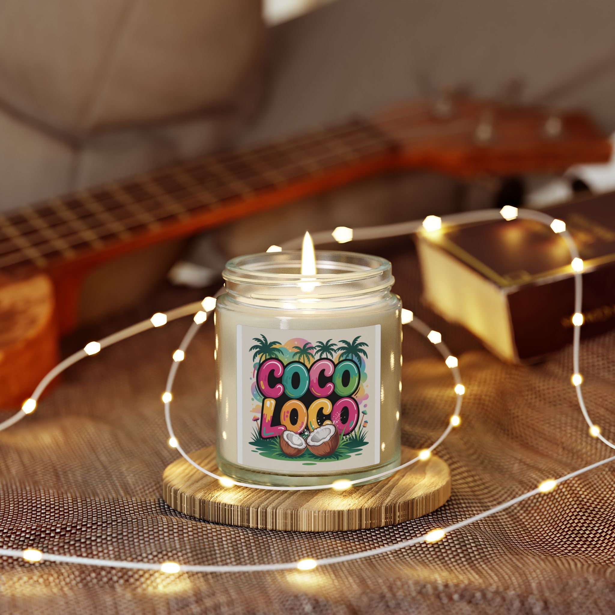 Coco Loco Coconut Apricot Scented Candle (4oz & 9oz) Printify