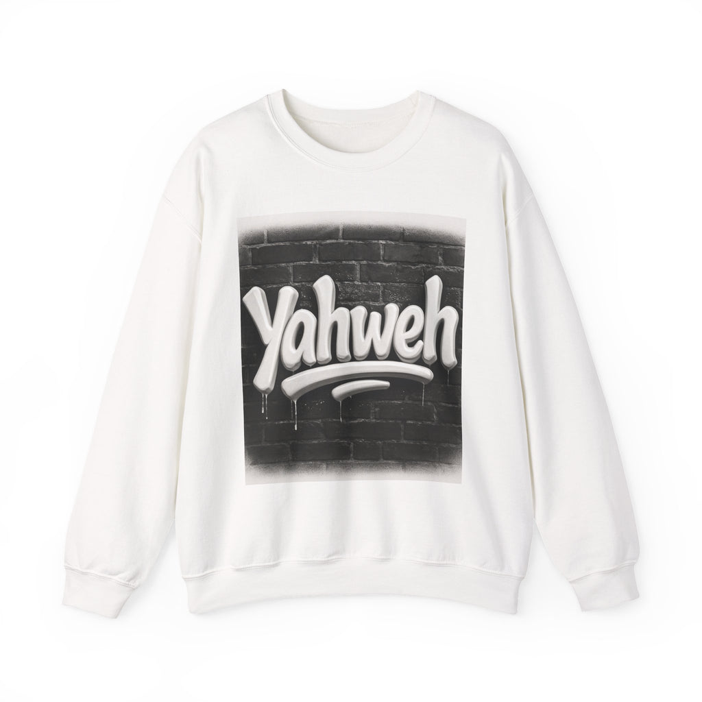 Yahweh Graffiti Crewneck Sweatshirt, Unisex Sweatshirt, Streetwear, Casual Wear, Gift for Him/Her, Fall Fashion Printify
