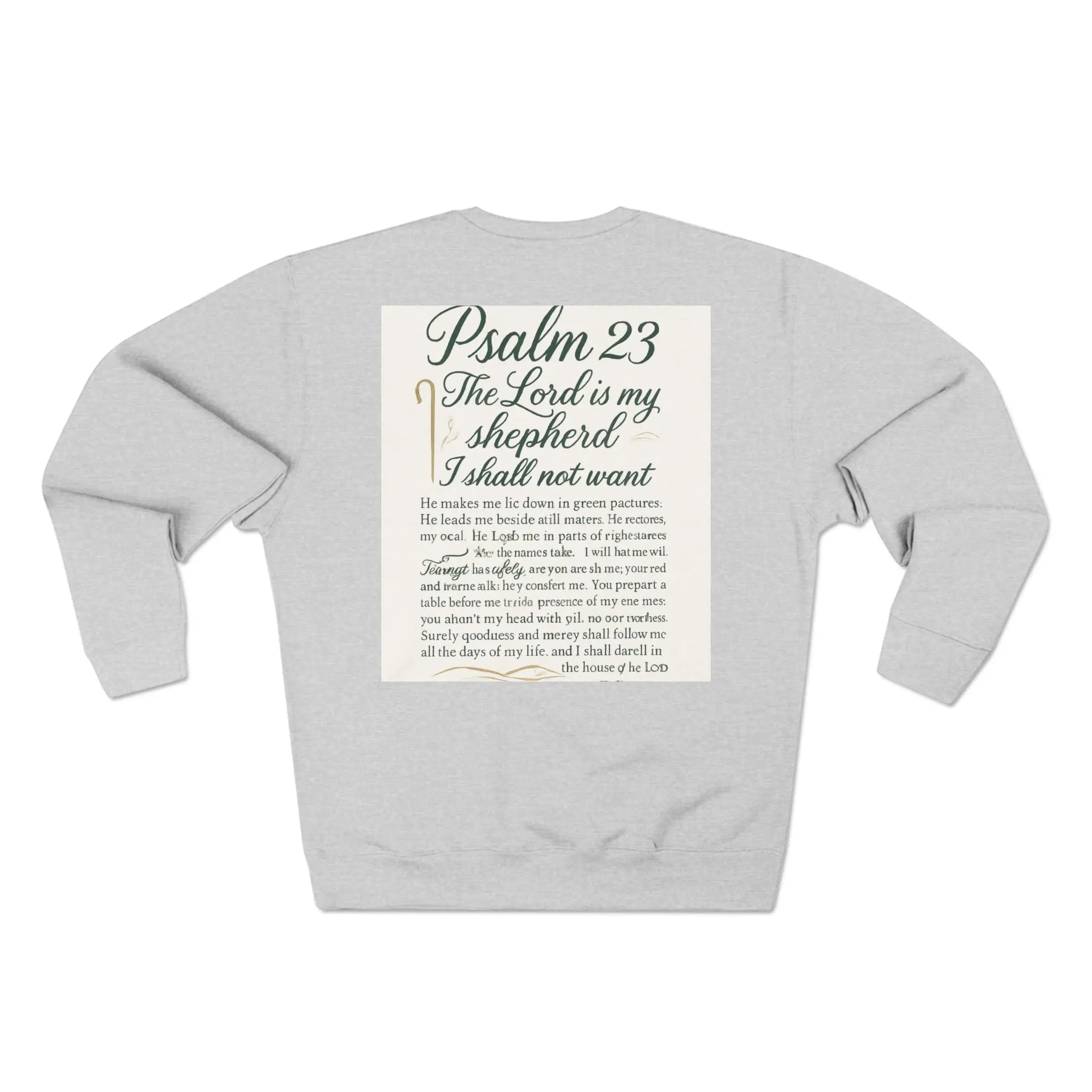 Inspirational Unisex Crewneck Sweatshirt with Jesus and Psalm 23 Design - Faith-Based Apparel for Comfort and Spirituality, Religious [...] Printify