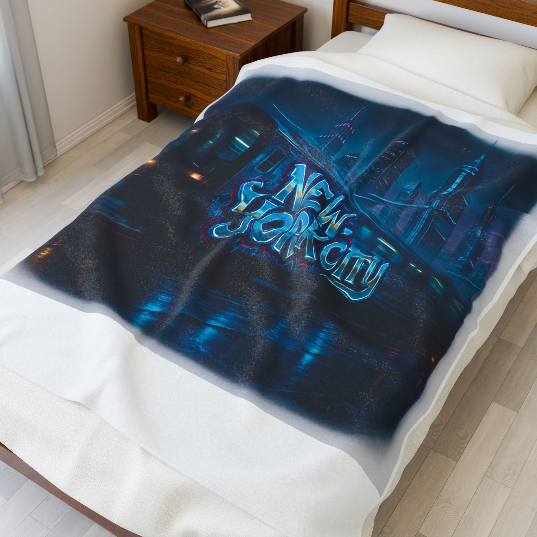 New York City Velveteen Plush Blanket - Cozy Gift for NYC Lovers, Perfect for Home Decor, Travel, or Movie Nights