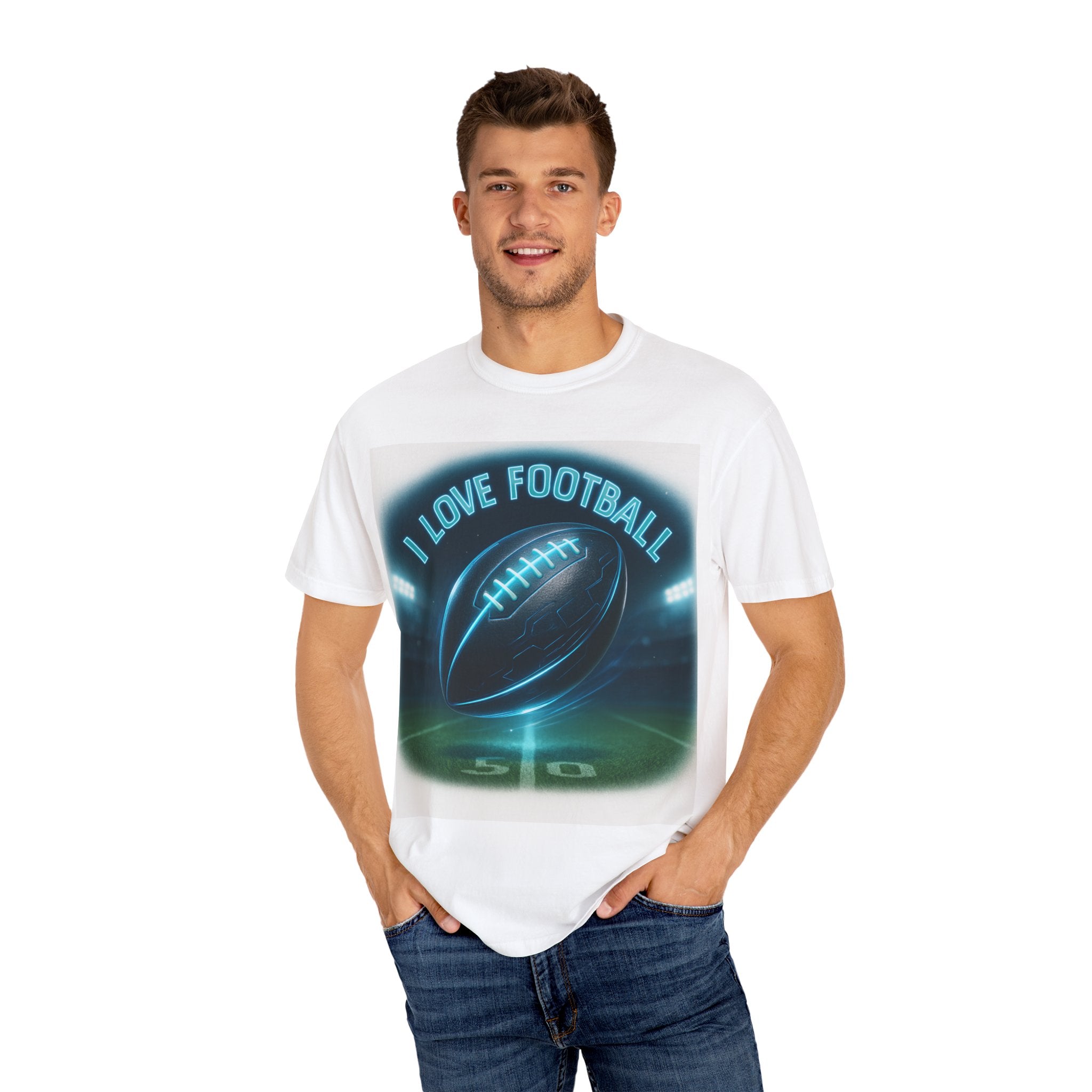Unisex Football Love T-Shirt, Casual Sports Tee, Gift for Football Fans, Game Day Apparel, Athletic Wear for Men and Women