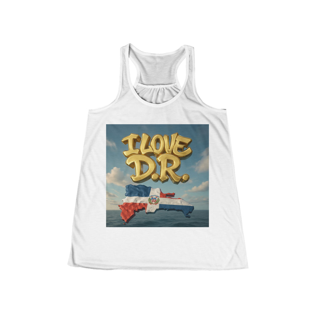 Flowy Tank Top | I Love D R Women's Flowy Racerback Tank | Summer Beach Fitness Travel Gift Printify