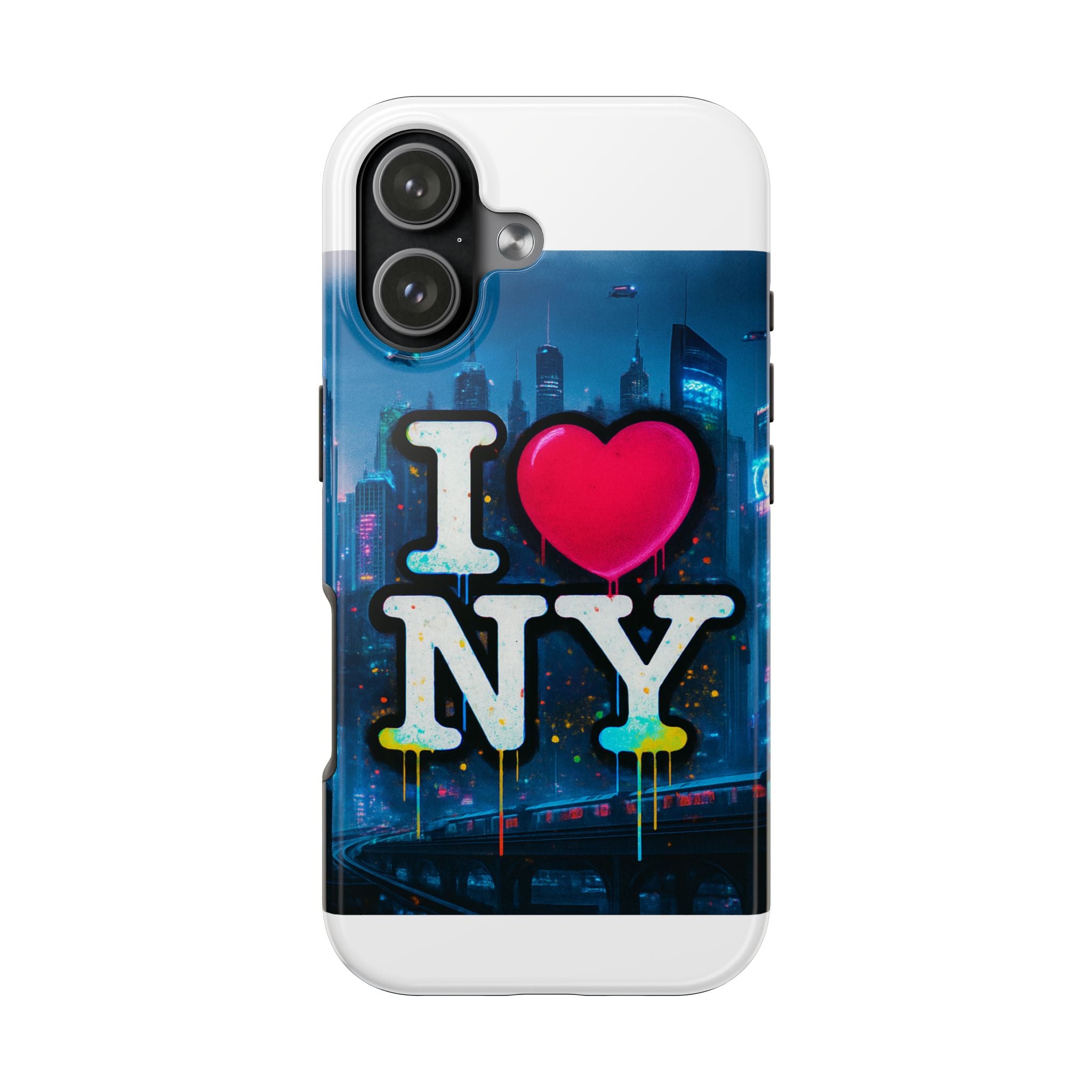 NY Neon Love Phone Case, Tough Phone Cases, Gift for NYC Lovers, Stylish Protection, Urban Decor, New York Souvenir Printify