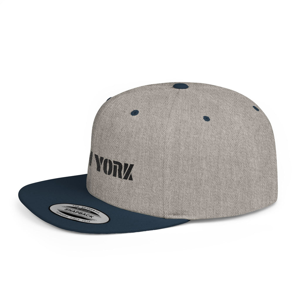 New York Flat Bill Snapback Hat, Urban Style Cap for Trendsetters, Casual Wear, Gift for Fashion Lovers, Streetwear Essentials Printify