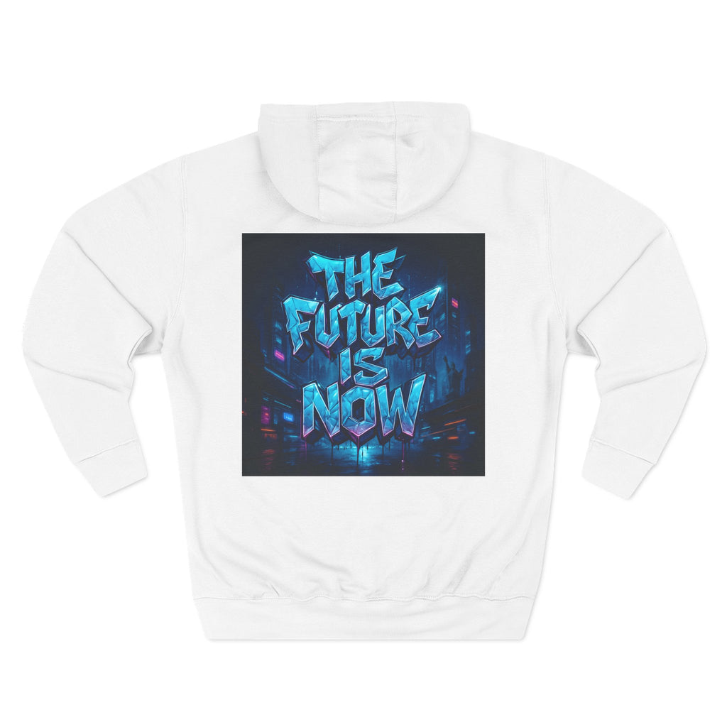 Fleece Hoodie - Futuristic Urban Design, The Future is Now, Ideal Streetwear Gift Printify
