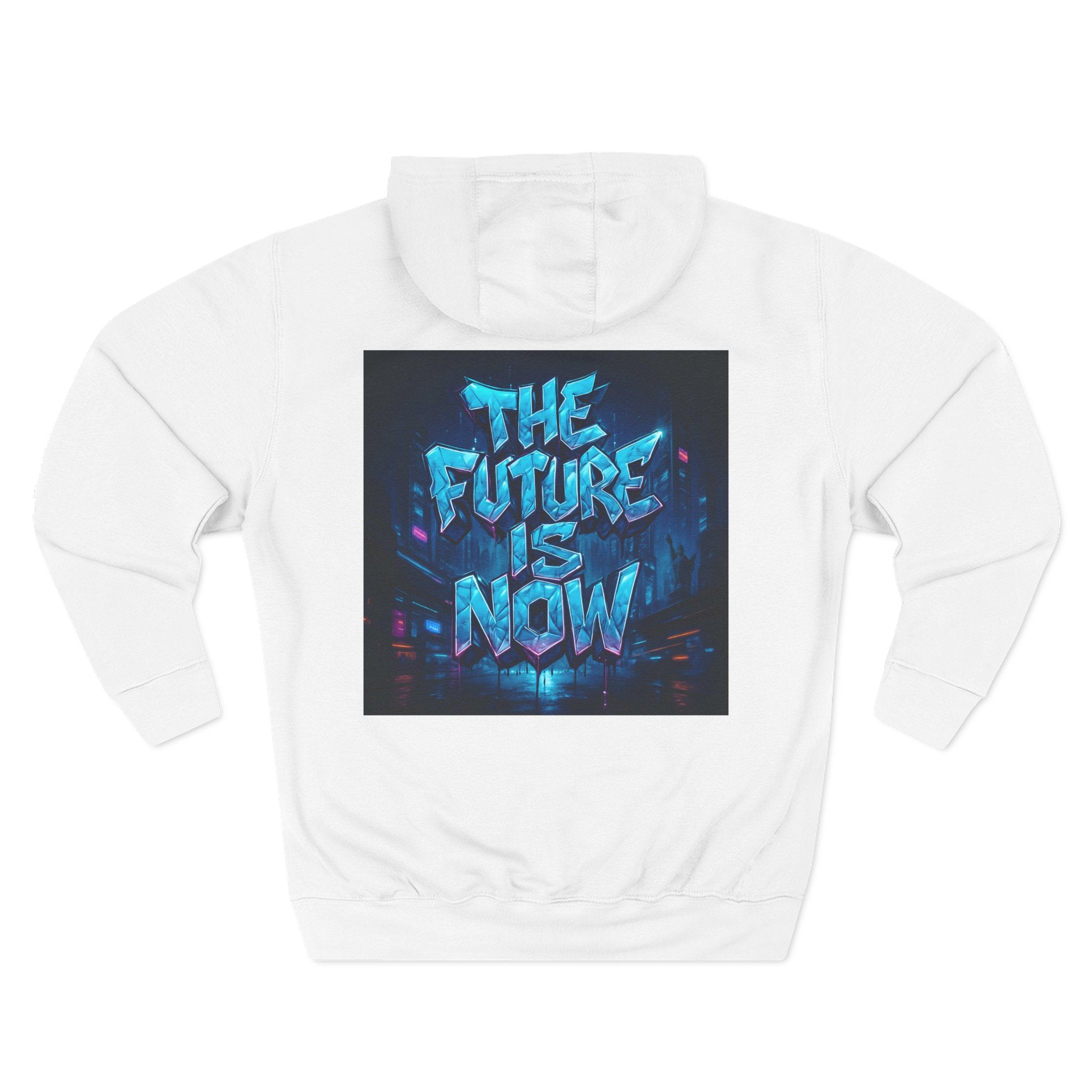 Fleece Hoodie - Futuristic Urban Design, The Future is Now, Ideal Streetwear Gift Printify