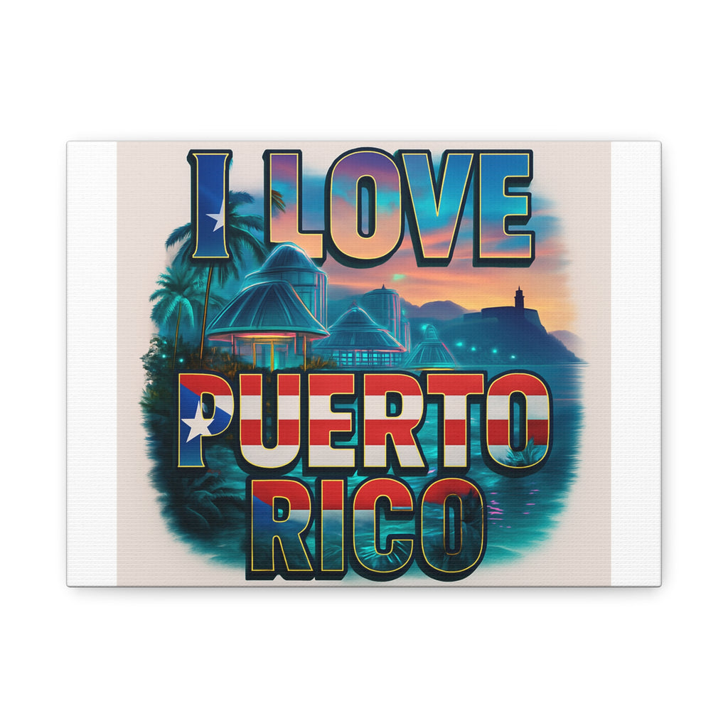 I Love Puerto Rico Canvas Print, Tropical Wall Art, Home Decor, Travel Gift, Puerto Rico Decor, Coastal Vibe, Art for Caribbean Lovers Printify