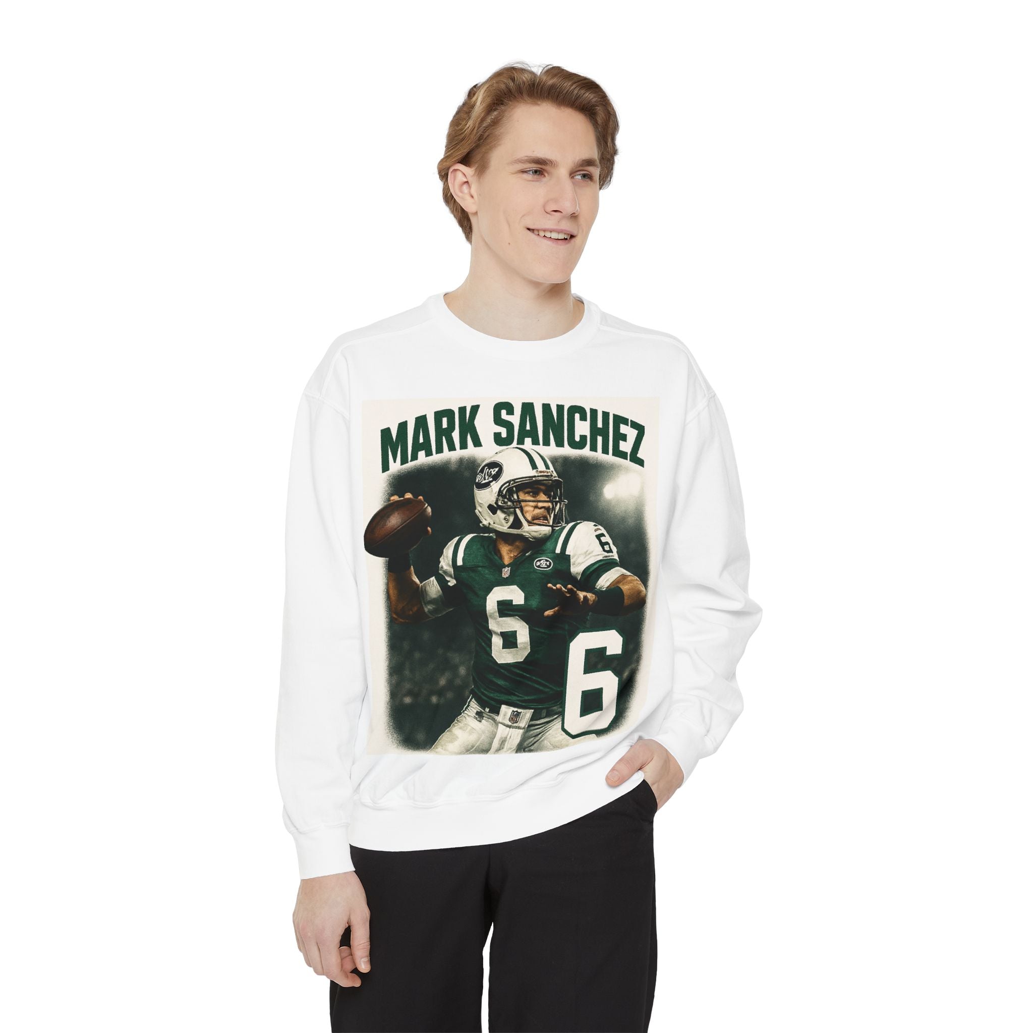 Mark Sanchez Vintage Unisex Sweatshirt, Retro Sports Apparel, Gift for Football Fans, Unisex Hoodie, Comfortable Game Day Wear Printify