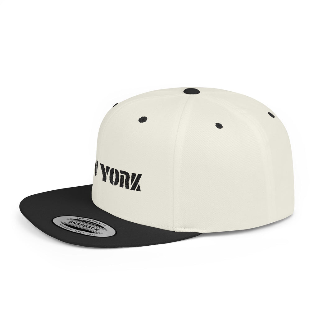 New York Flat Bill Snapback Hat, Urban Style Cap for Trendsetters, Casual Wear, Gift for Fashion Lovers, Streetwear Essentials Printify