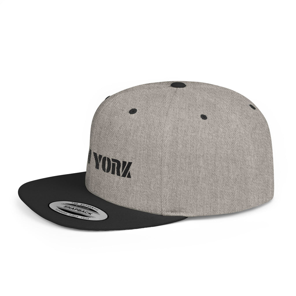New York Flat Bill Snapback Hat, Urban Style Cap for Trendsetters, Casual Wear, Gift for Fashion Lovers, Streetwear Essentials Printify