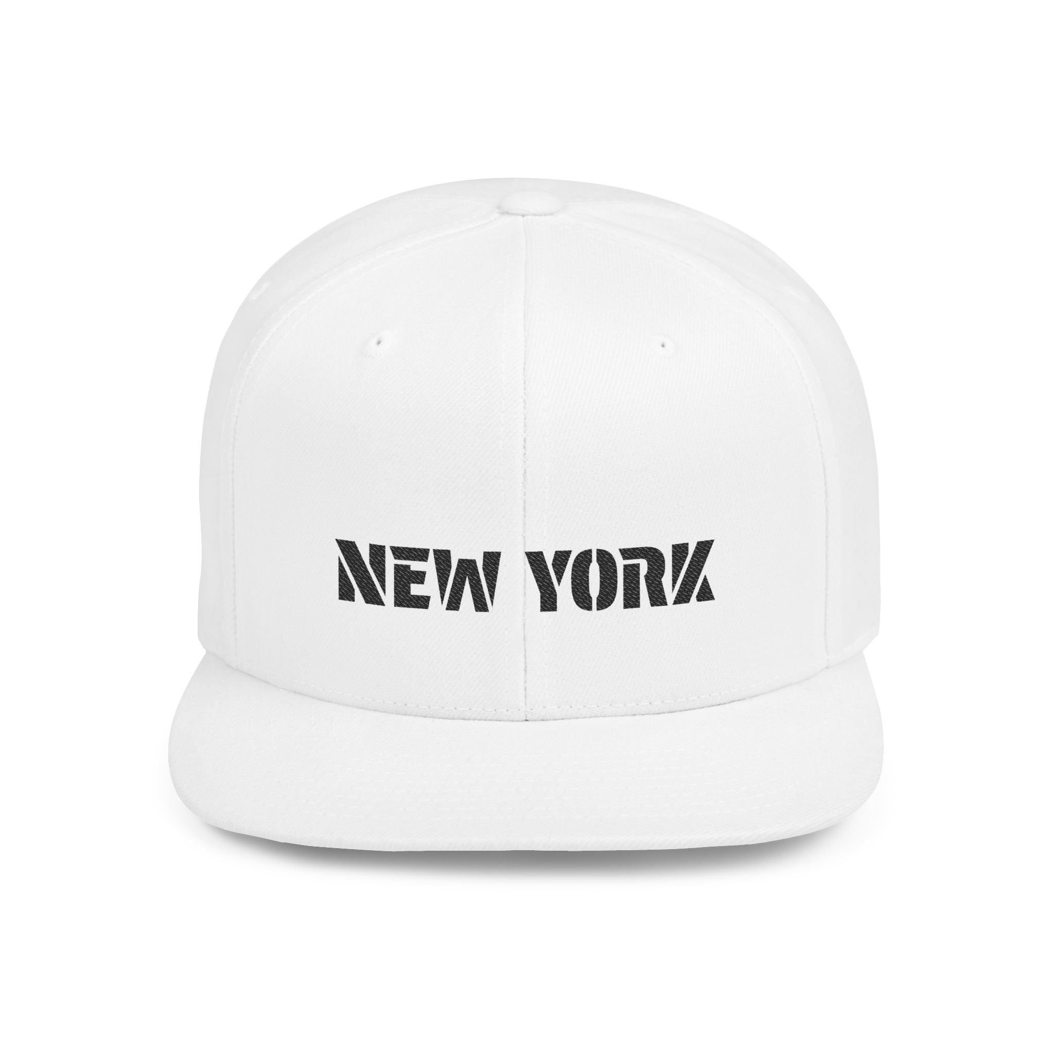 New York Flat Bill Snapback Hat, Urban Style Cap for Trendsetters, Casual Wear, Gift for Fashion Lovers, Streetwear Essentials Printify