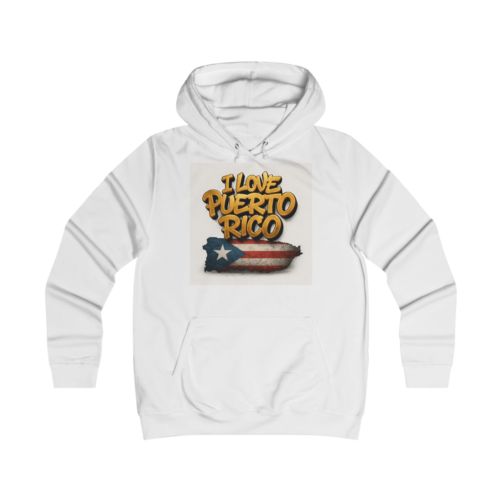 Puerto Rico Love Hoodie - Cozy Sweatshirt, College Style, Great for Travel, Gift for Her, Casual Wear Printify