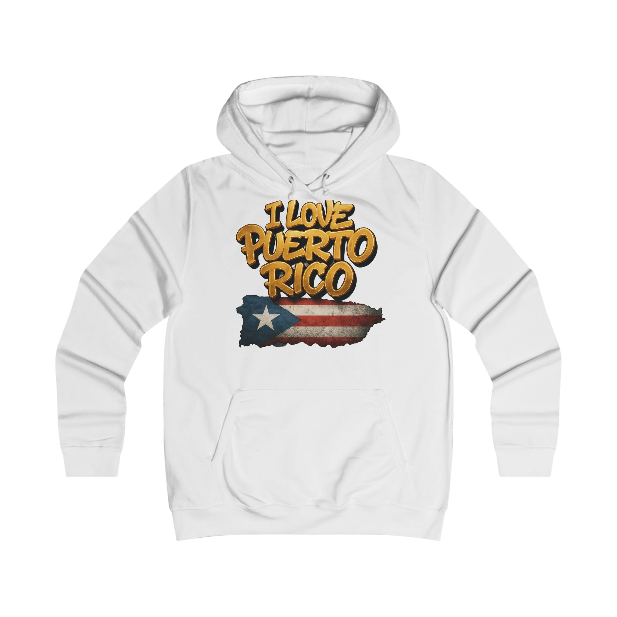 Puerto Rico Love Hoodie - Cozy Sweatshirt, College Style, Great for Travel, Gift for Her, Casual Wear Printify