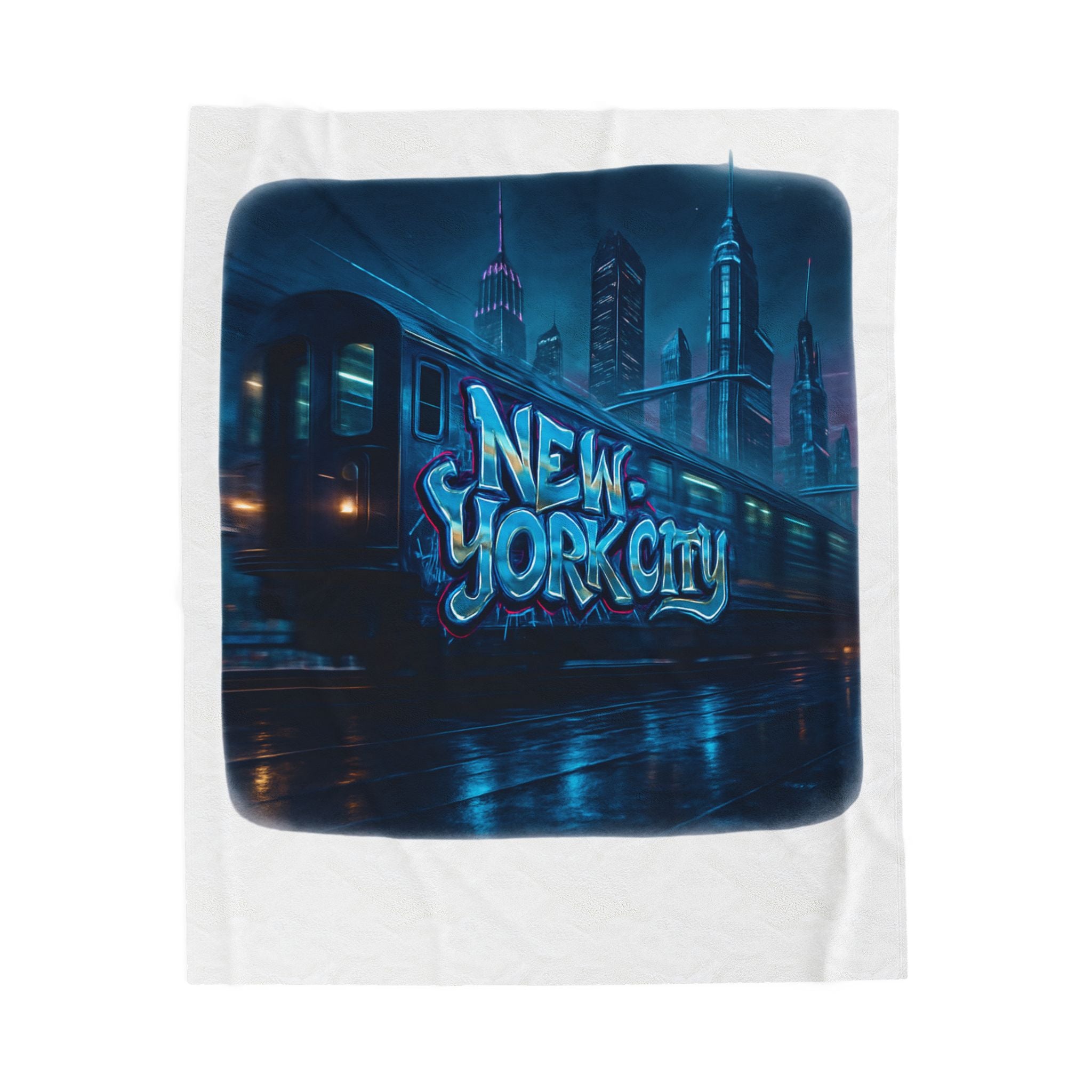 New York City Velveteen Plush Blanket - Cozy Gift for NYC Lovers, Perfect for Home Decor, Travel, or Movie Nights Printify