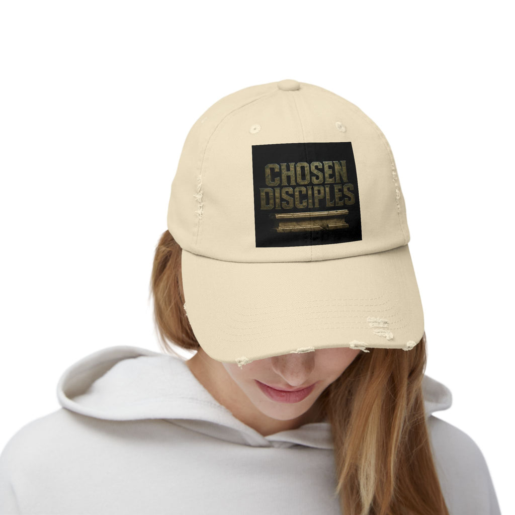 Distressed Cap with 'Chosen Disciples' Print, Casual Hat for Everyday Wear, Gift for Faith-Focused Friends, Trendy Streetwear, Great [...]