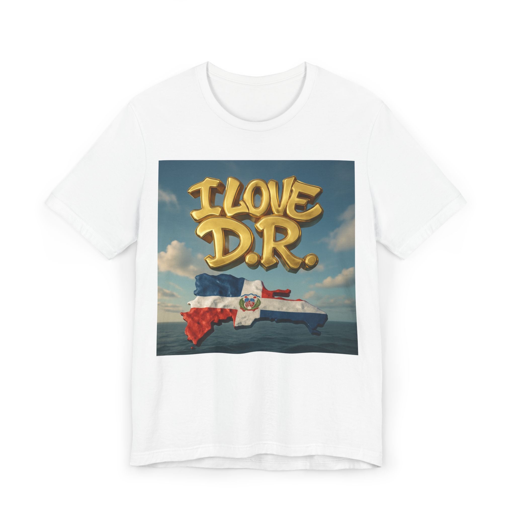 I Love D.R. Unisex Jersey T-Shirt, Dominican Republic Shirt, Vacation Tee, Travel Apparel, Gift for Her, Gift for Him Printify