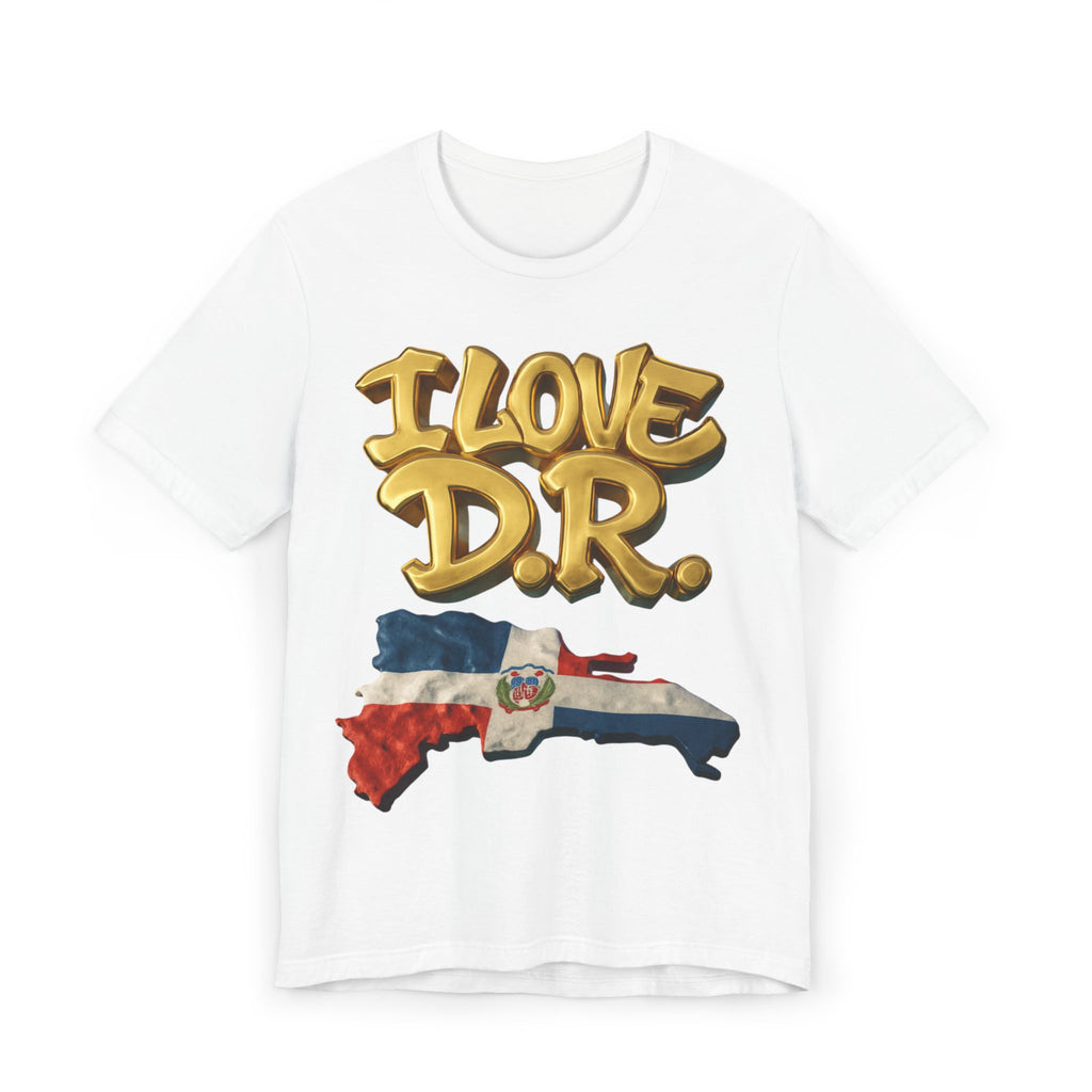 I Love D.R. Unisex Jersey T-Shirt, Dominican Republic Shirt, Vacation Tee, Travel Apparel, Gift for Her, Gift for Him Printify