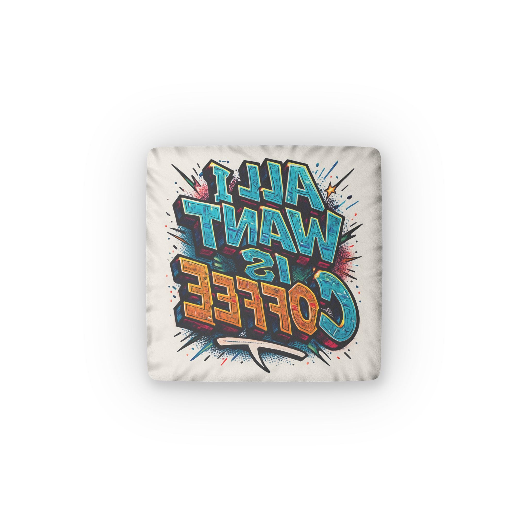 Coffee Shaped Pillow Printify