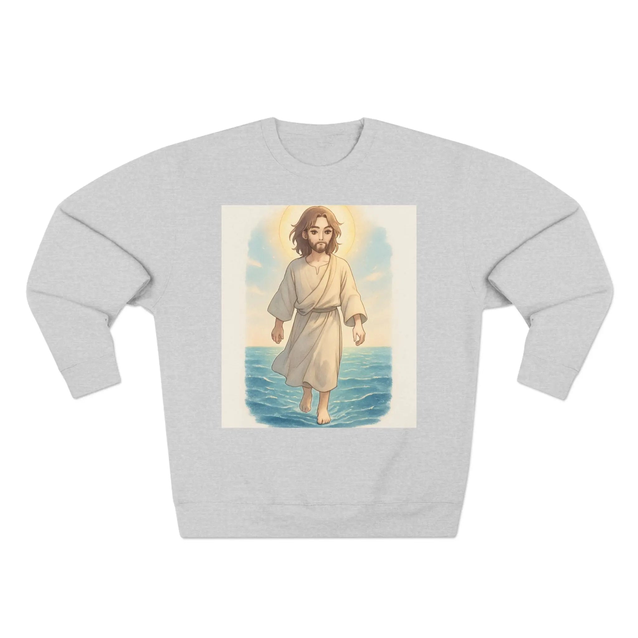 Inspirational Unisex Crewneck Sweatshirt with Jesus and Psalm 23 Design - Faith-Based Apparel for Comfort and Spirituality, Religious [...] Printify