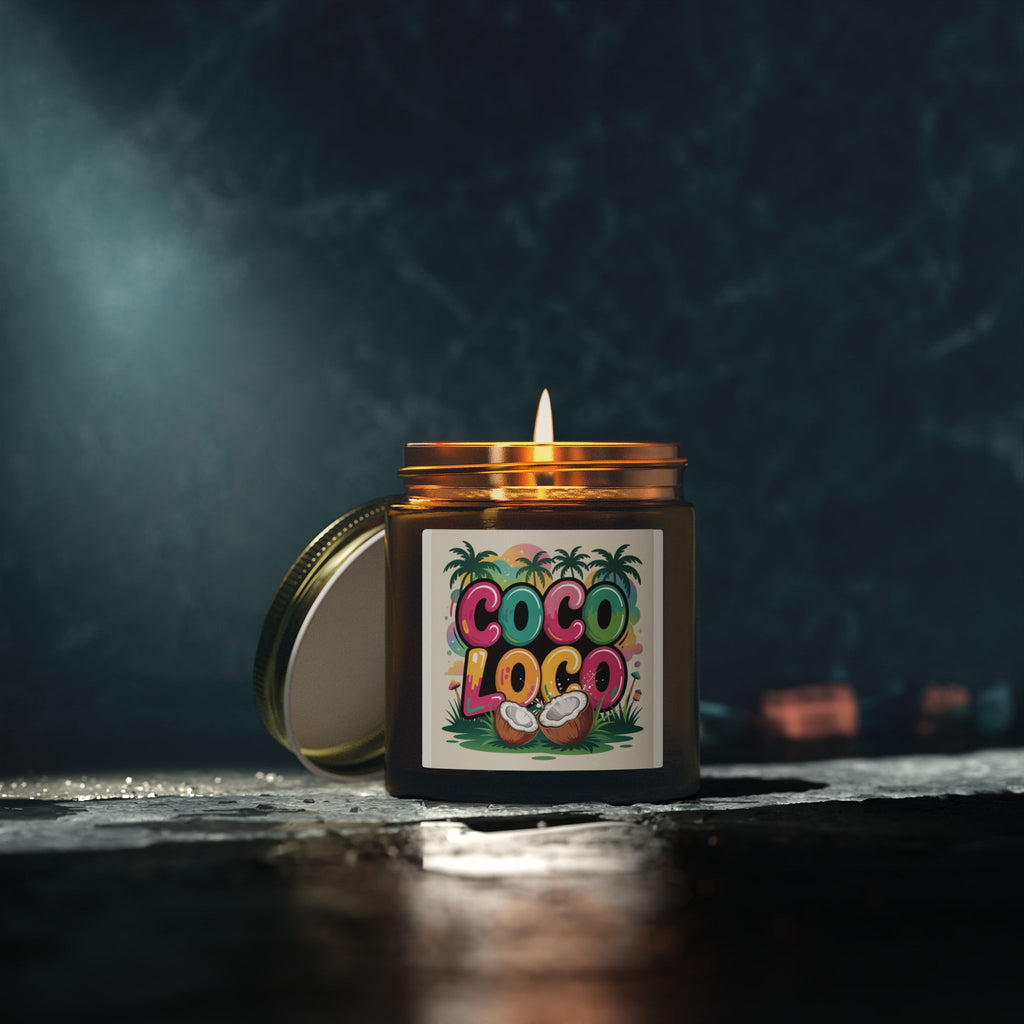 Coco Loco Coconut Apricot Scented Candle (4oz & 9oz) Printify