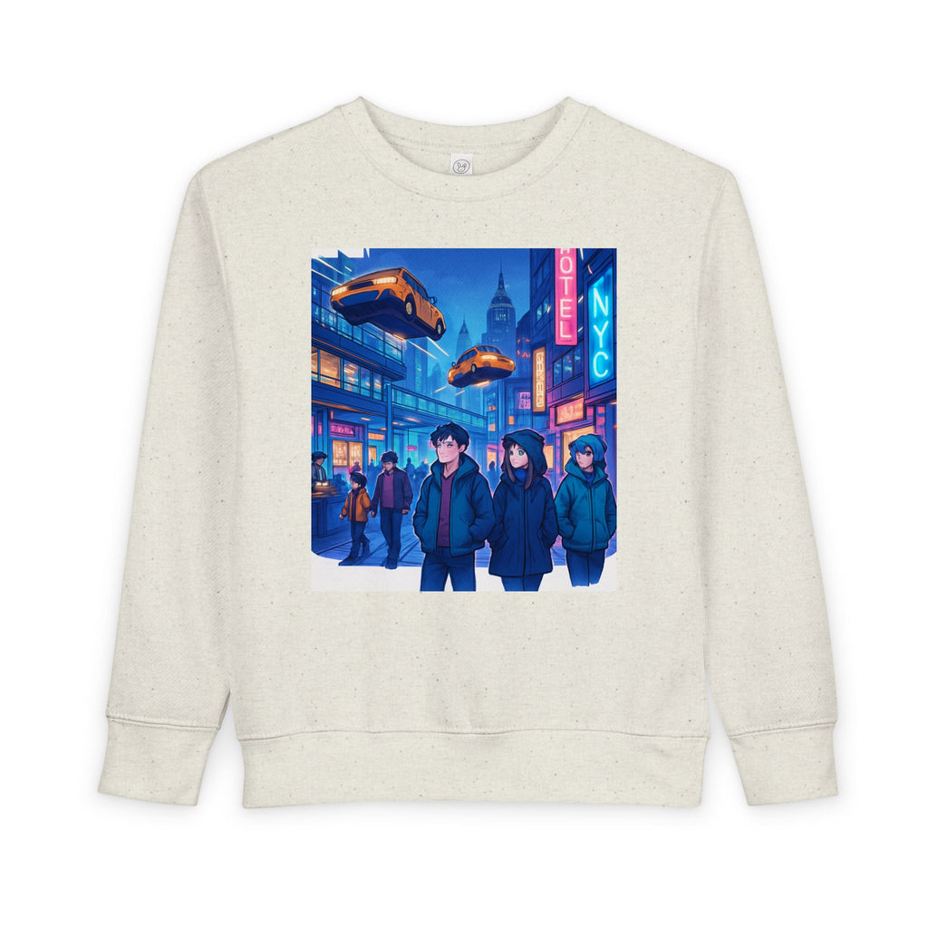 Urban Adventure Toddler Sweatshirt, NYC Theme, Fun Gift for Kids, Cozy Winter Apparel, Travel Memories, Street Style Fashion Printify