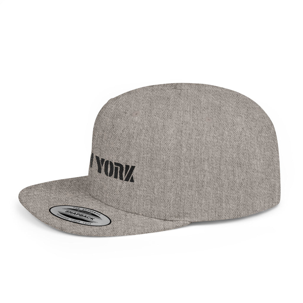 New York Flat Bill Snapback Hat, Urban Style Cap for Trendsetters, Casual Wear, Gift for Fashion Lovers, Streetwear Essentials Printify