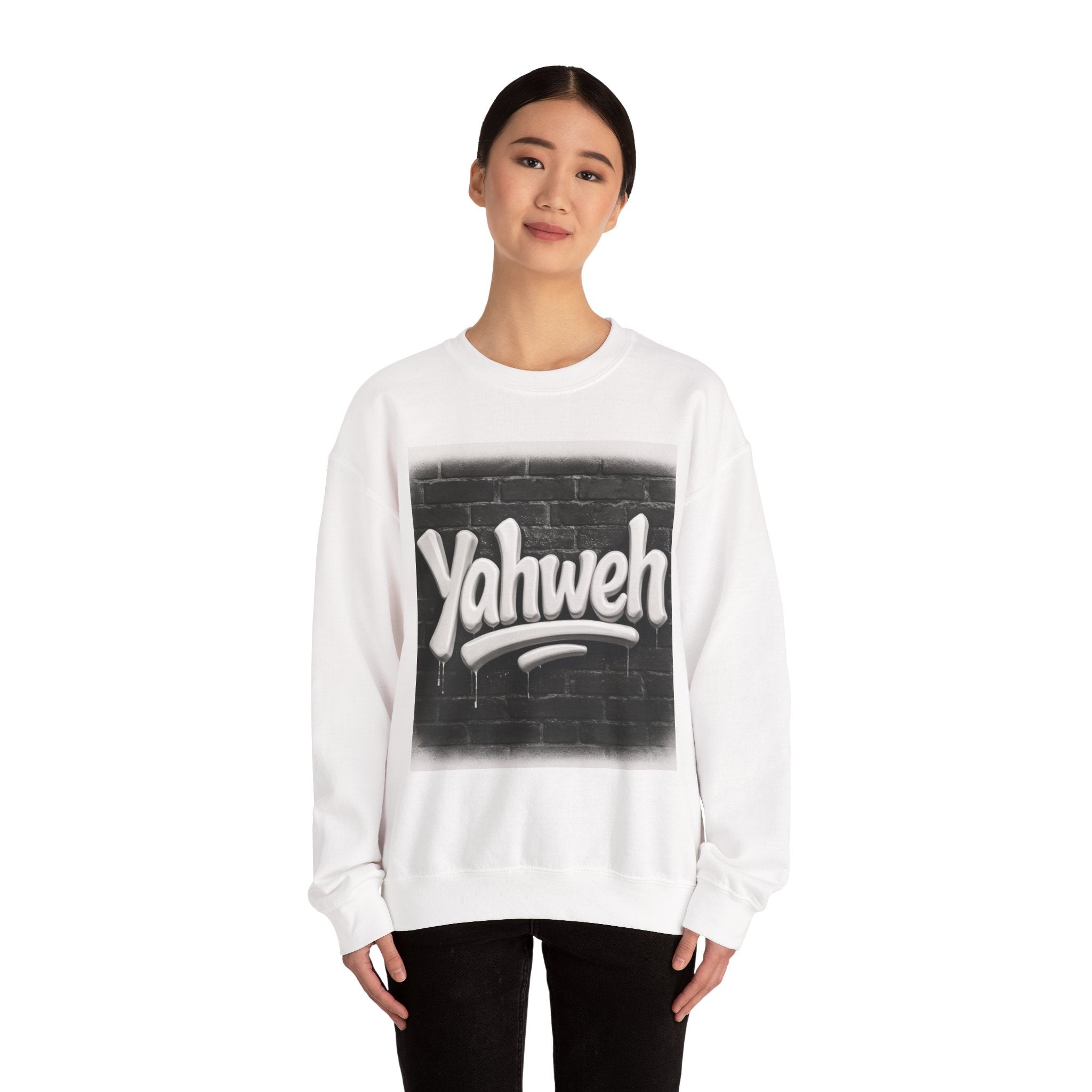 Yahweh Graffiti Crewneck Sweatshirt, Unisex Sweatshirt, Streetwear, Casual Wear, Gift for Him/Her, Fall Fashion