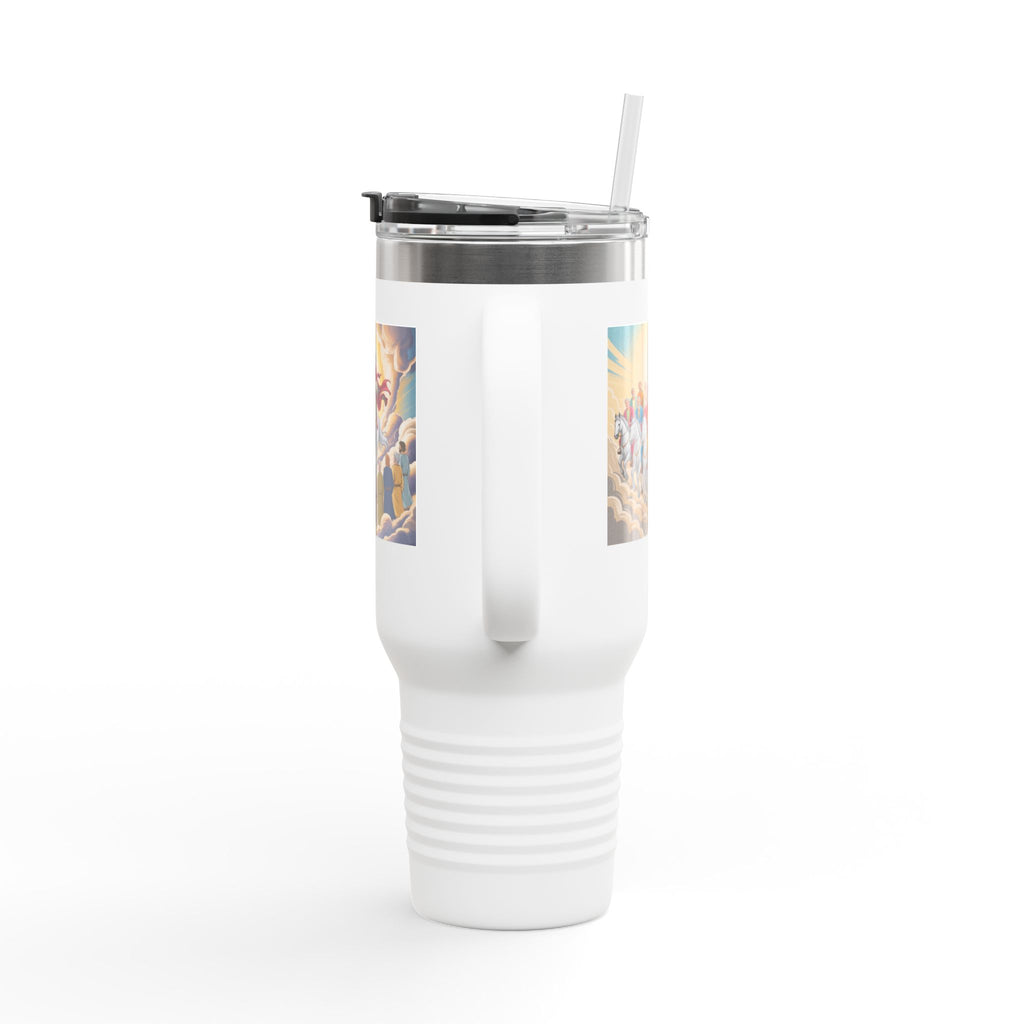 40oz Insulated Travel Mug — Christian Jesus Risen Design, Faith & Worship Tumbler Printify